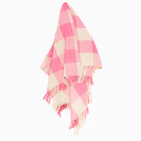 Pink Gingham Throw