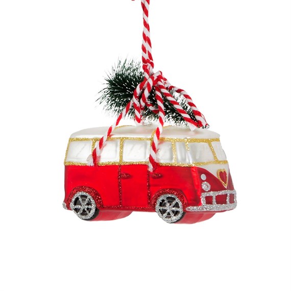 Coming Home For Xmas Love Camper Van Shaped Bauble