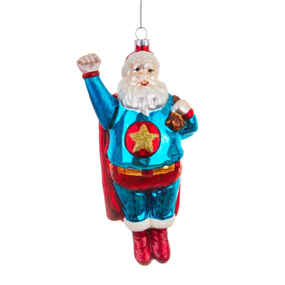 Sleigh No More Super Santa Shaped Bauble