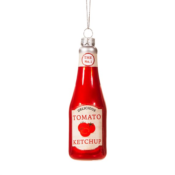 Fun Food Ketchup Bottle Shaped Bauble