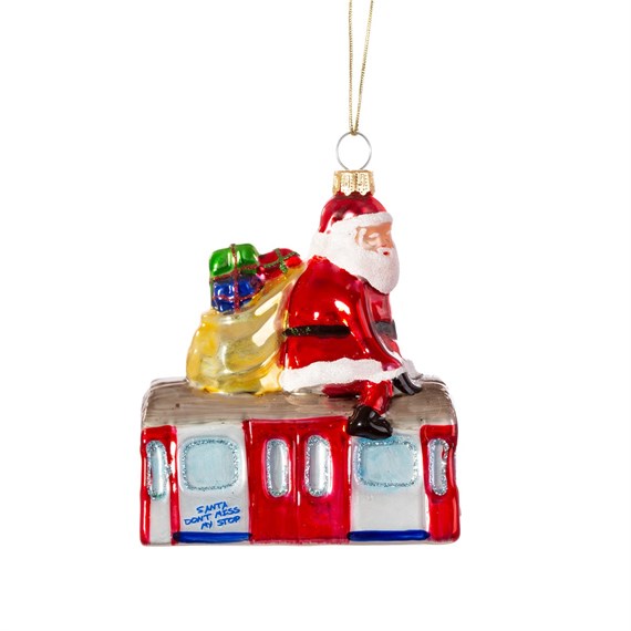 Santa Riding the Tube Shaped Bauble