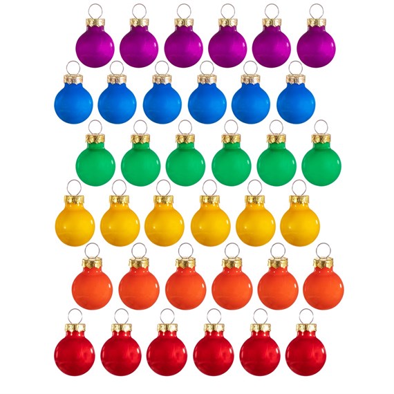 Rainbow Mini Baubles - Set of 36