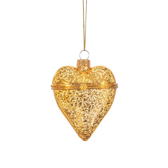 Gold Heart Opening Bauble