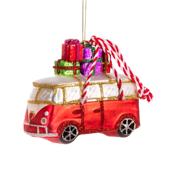 Campervan with Gifts Shaped Bauble