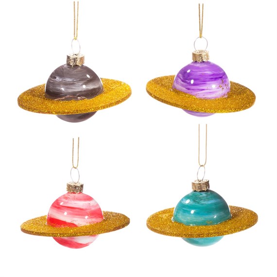 Mini Planets Shaped Bauble - Set of 4