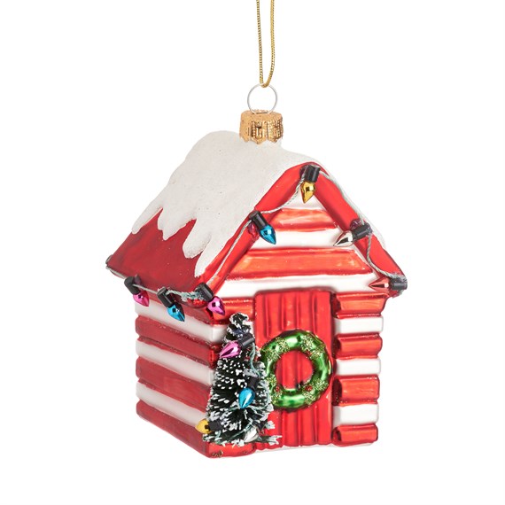 Red Beach Hut Shaped Bauble