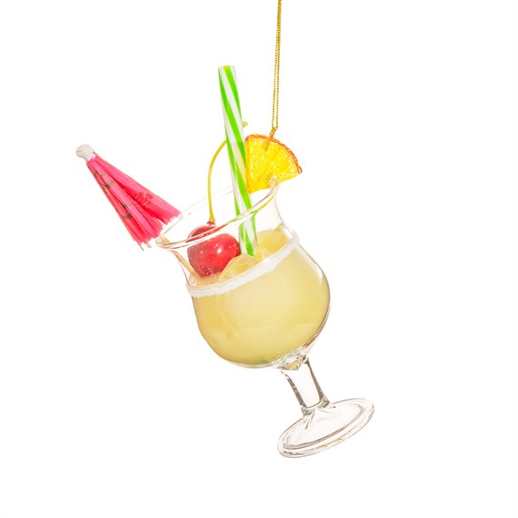 Pina Colada Cocktail Shaped Bauble
