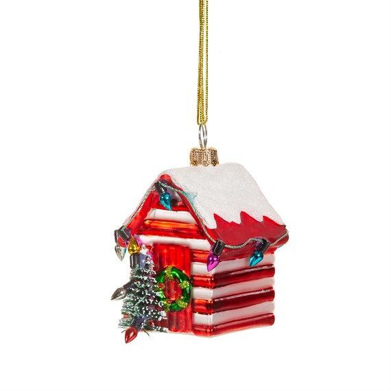 Red Mini Beach Hut Shaped Bauble