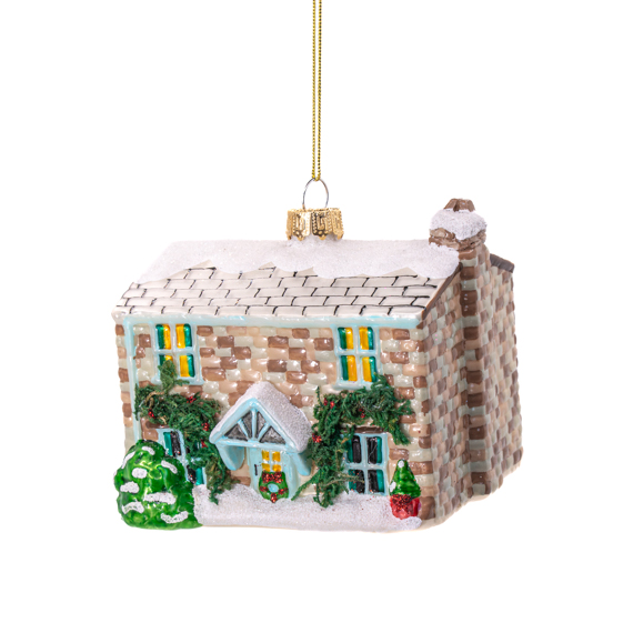 Christmas Cottage Shaped Bauble