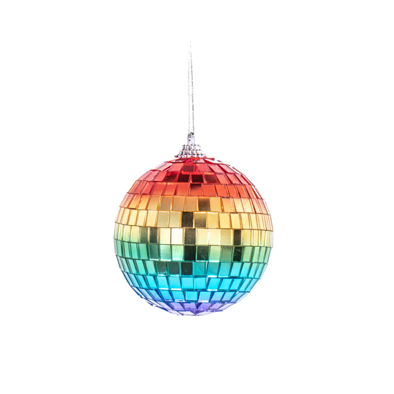 Rainbow Mirror Ball Bauble Large