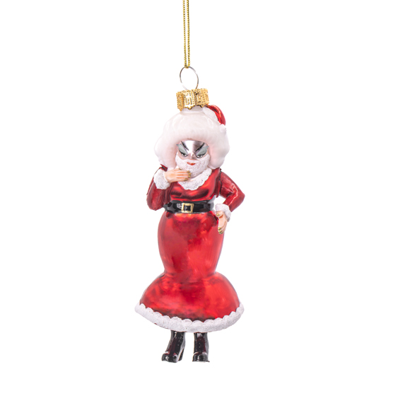 Drag Santa Shaped Bauble