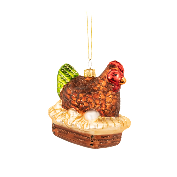 Roosting Hen Shaped Bauble