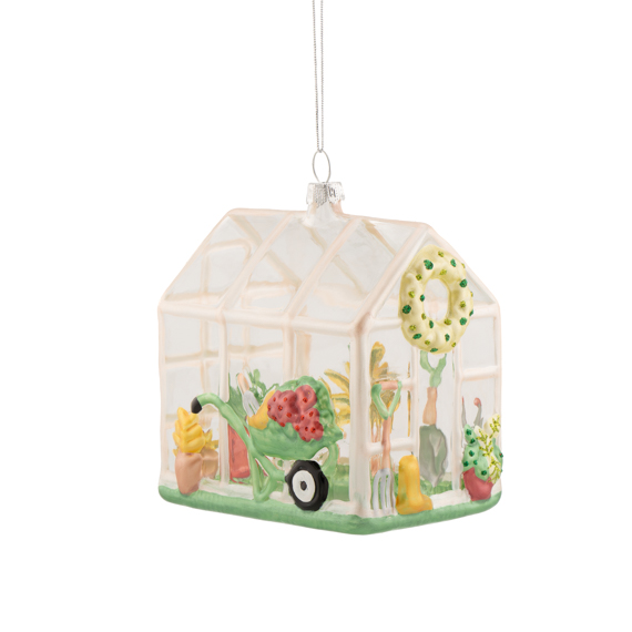 Greenhouse with Wheelbarrow Shaped Bauble
