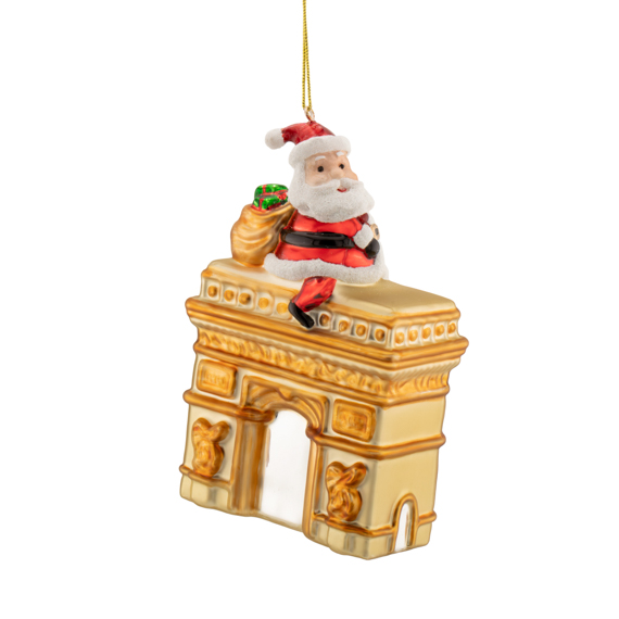 Arc de Triomphe with Santa Shaped Bauble