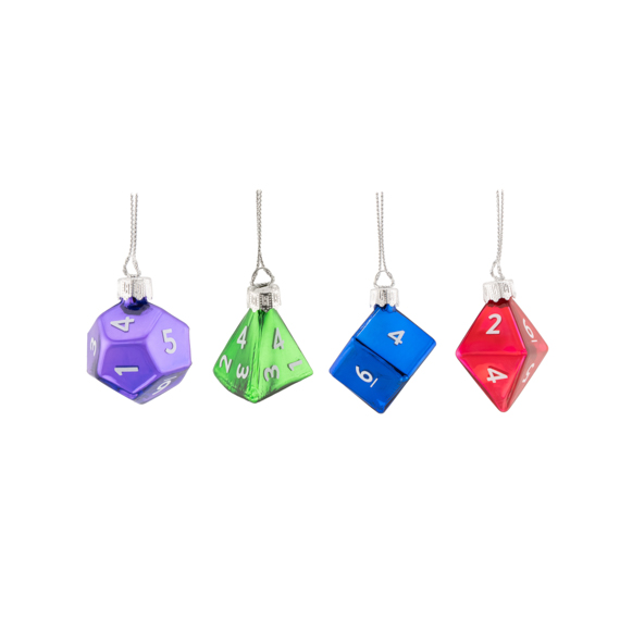Mini Dice Shaped Baubles - Set of 4