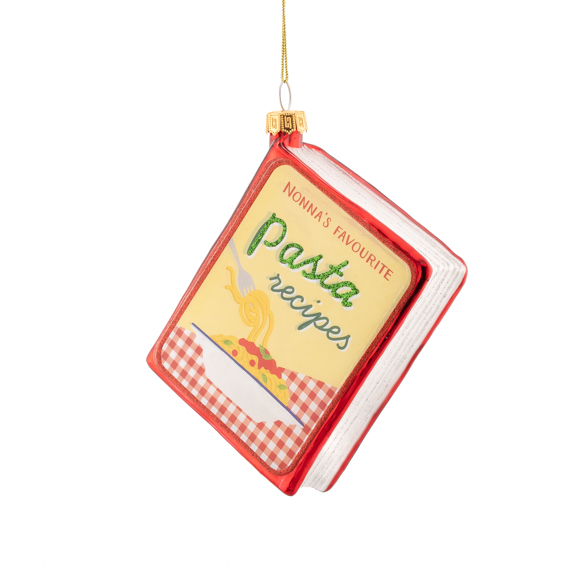 Pasta Recipe Book Shaped Bauble