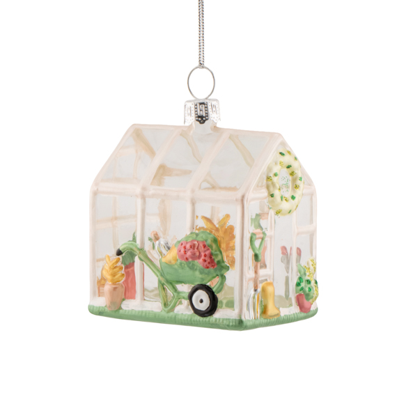 Mini Greenhouse with Wheelbarrow Shaped Bauble