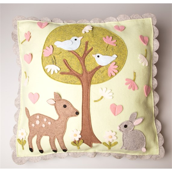 Spring Woodland Friends Cushion with Inner