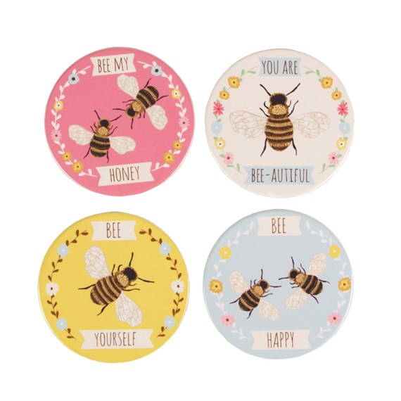 Bees Coasters - Set of 4