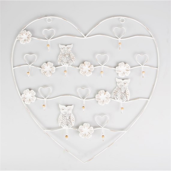 Owl & Daisy Heart Jewellery Wall Display