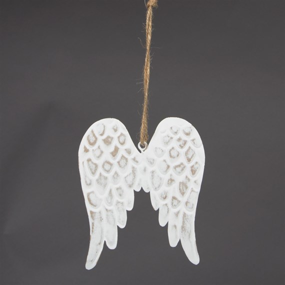 Snowy Angel Wings White Hanging Decoration