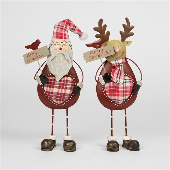 Very Merry Santa & Reindeer Standing Decoration Assorted