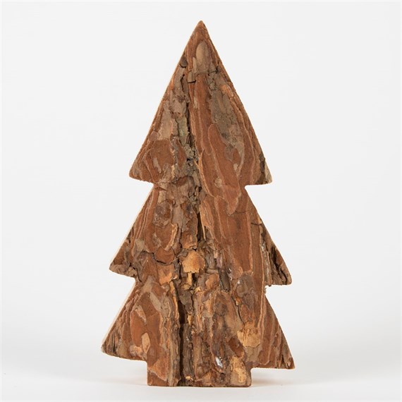 Bark Christmas Tree Standing  Decoration - S