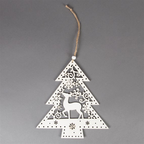 Christmas Tree with Reindeer Cut Out Decoration