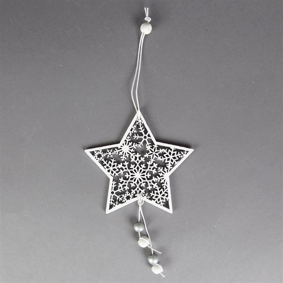 Filigree Hanging Star Decoration with Beads