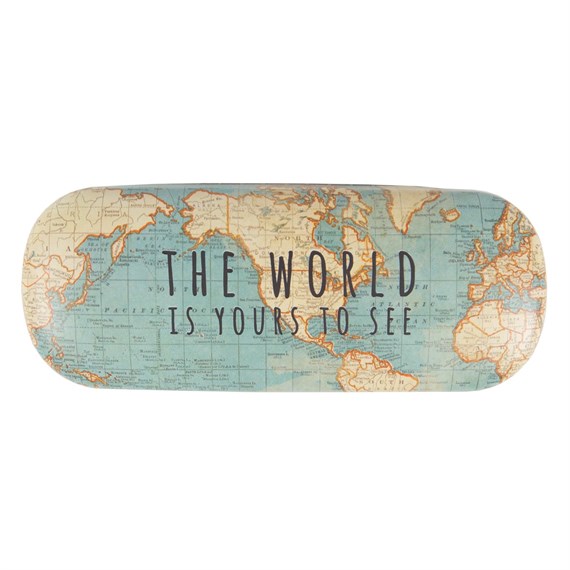 Vintage Map Glasses Case