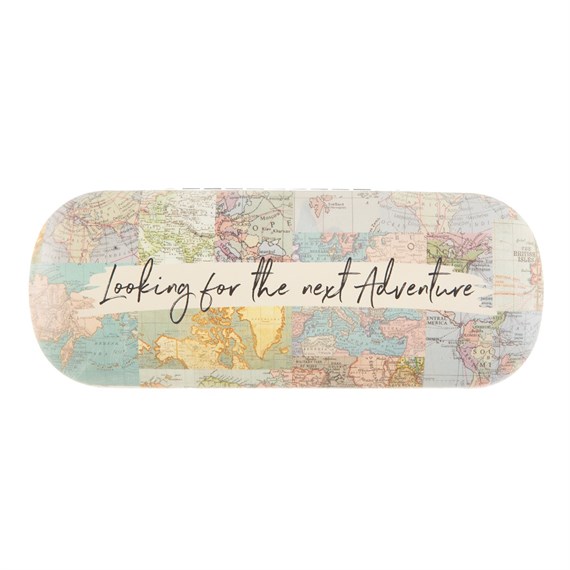 Vintage Map Collage Glasses Case