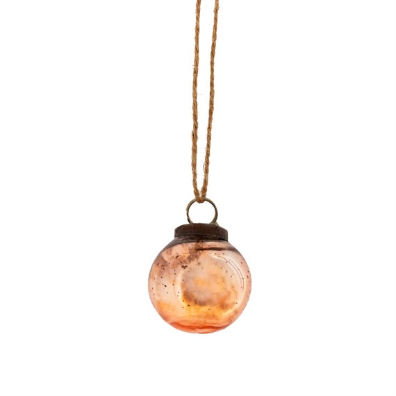 Copper Vintage Glass Bauble Small