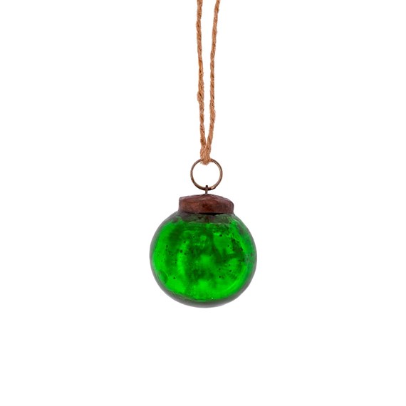 Green Vintage Glass Bauble Small