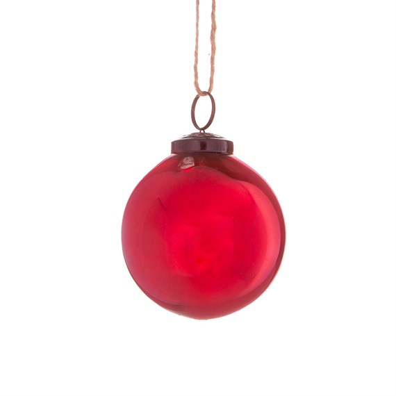 Red Vintage Glass Bauble Large