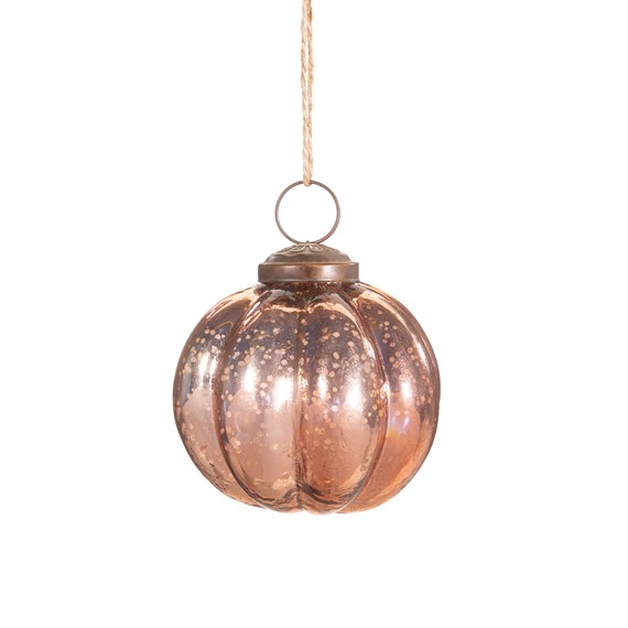 Copper Recycled Glass Melon Bauble