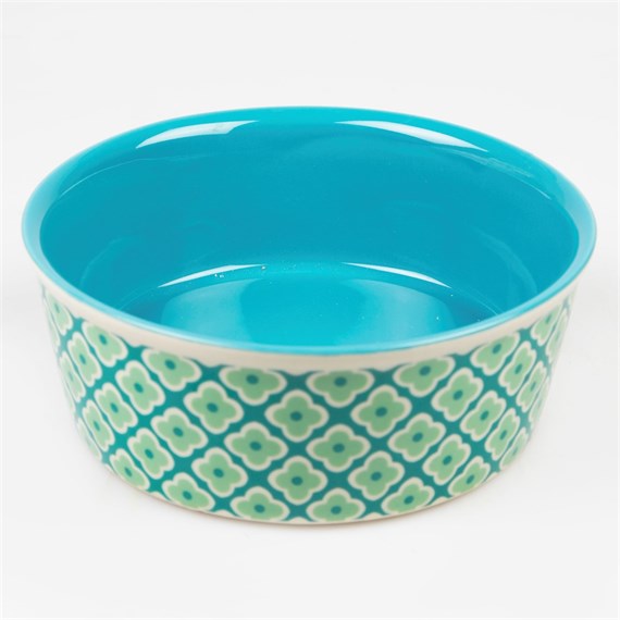Moroccan Style Large Pet Food Bowl Green
