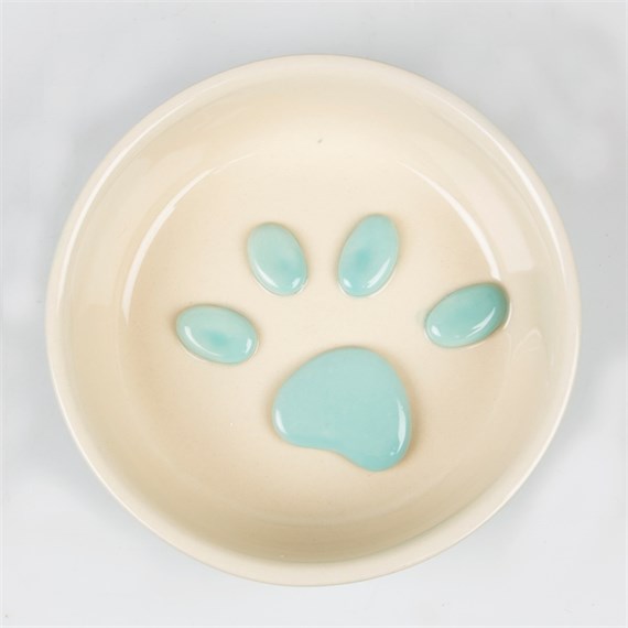 Paw Print Pet  Food Bowl Smal - Blue