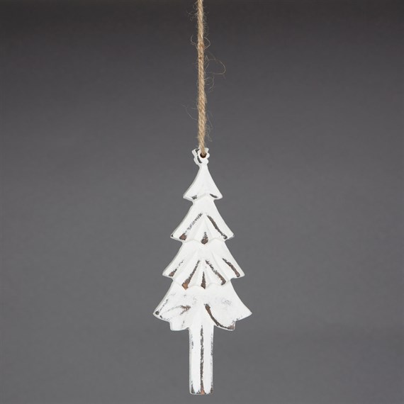 White Christmas Tree Hanging Decoration Small
