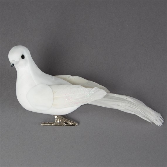 White Dove Feather Clip