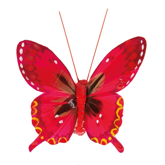 Vibrant Red Magestic Butterfly Clip