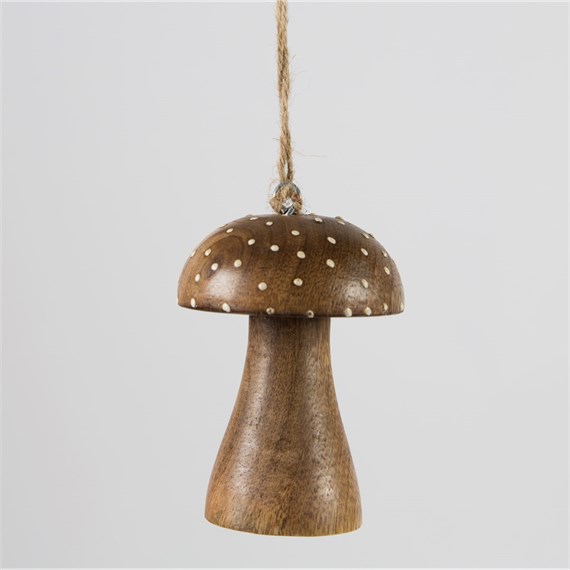 Natural Wood Fairy Tale Toadstool Hanging Decoration