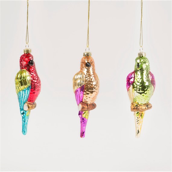 Colourful Parrot Shaped Bauble Assorted