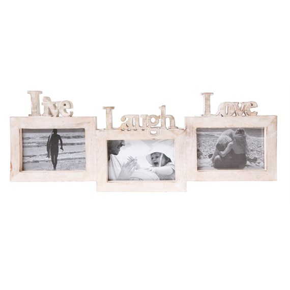 Live Laugh Love Triple Photo Frame