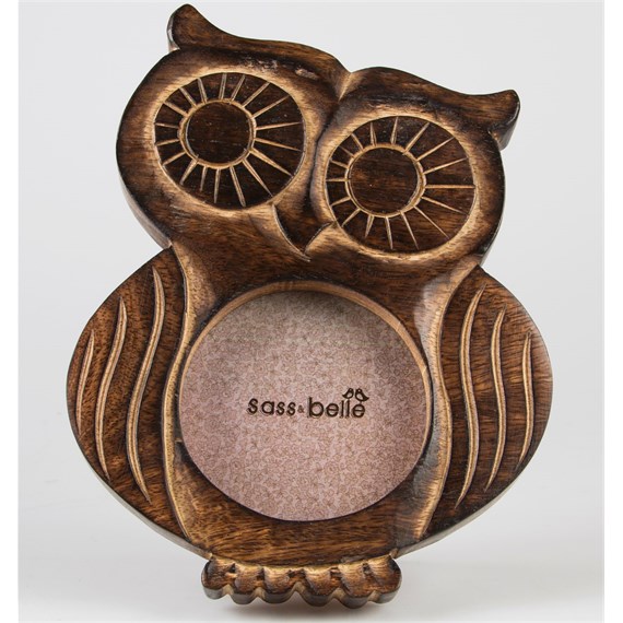 Carved Owl Photo Frame - Large