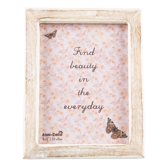 Single Medium Photo Frame White Wood Effect