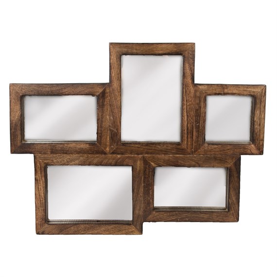 Collage Five Mirrors Rustic - Dark