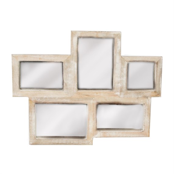 Collage Five Mirrors Rustic - White
