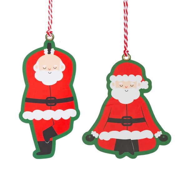 Yoga Santa Gift Tags - Set of 12