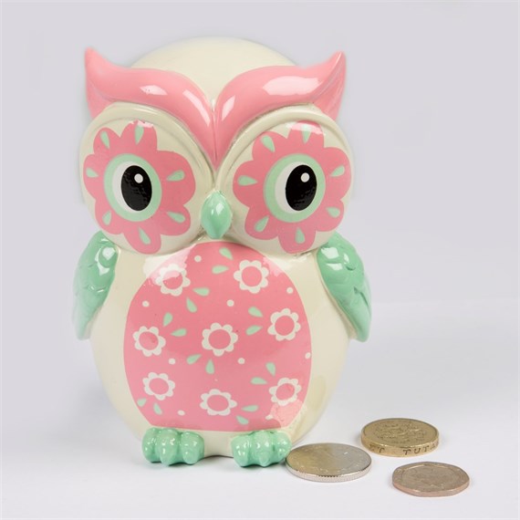Owlivia Pastel Owl Money Box