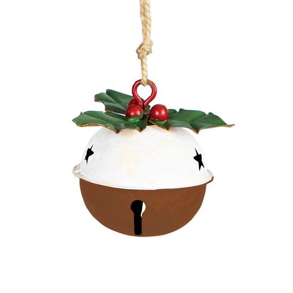 Christmas Pudding Hanging Bell Decoration